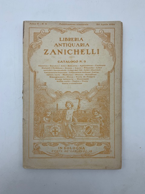 Libreria antiquaria Zanichelli. Catalogo n. 3
